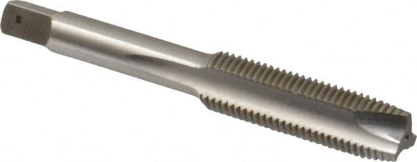 Hertel - 7/16-20 UNF, 3 Flute, Bright Finish, High Speed Steel Spiral Point Tap - Plug Chamfer, Right Hand Thread, 3-5/32" OAL, 1-7/16" Thread Length, 0.323" Shank Diam - Exact Industrial Supply