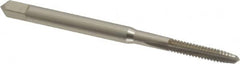 Hertel - #4-40 UNC 3 Flute Bright Finish High Speed Steel Straight Flute Standard Hand Tap - Plug, Right Hand Thread, 1-7/8" OAL, 9/16" Thread Length, H4 Limit - Exact Industrial Supply