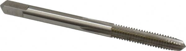 Hertel - #8-32 UNC 4 Flute Bright Finish High Speed Steel Straight Flute Standard Hand Tap - Plug, Right Hand Thread, 2-1/8" OAL, 3/4" Thread Length, H4 Limit - Exact Industrial Supply