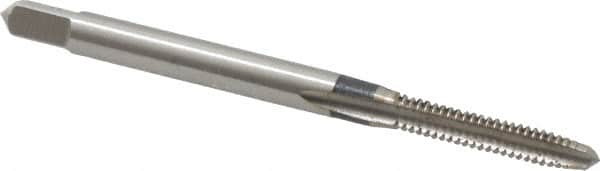 Hertel - #4-40 UNC 3 Flute Bright Finish High Speed Steel Straight Flute Standard Hand Tap - Plug, Right Hand Thread, 1-7/8" OAL, 9/16" Thread Length, H6 Limit - Exact Industrial Supply