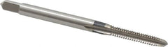 Hertel - #4-40 UNC 3 Flute Bright Finish High Speed Steel Straight Flute Standard Hand Tap - Plug, Right Hand Thread, 1-7/8" OAL, 9/16" Thread Length, H6 Limit - Exact Industrial Supply