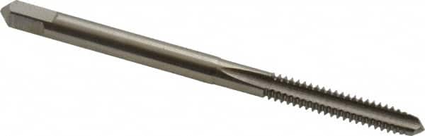 Hertel - #6-32 UNC 3 Flute Bright Finish High Speed Steel Straight Flute Standard Hand Tap - Plug, Right Hand Thread, 2" OAL, 11/16" Thread Length, H6 Limit - Exact Industrial Supply