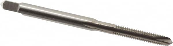 Hertel - #4-48 UNF, 2 Flute, Bright Finish, High Speed Steel Spiral Point Tap - Plug Chamfer, Right Hand Thread, 1-7/8" OAL, 9/16" Thread Length - Exact Industrial Supply