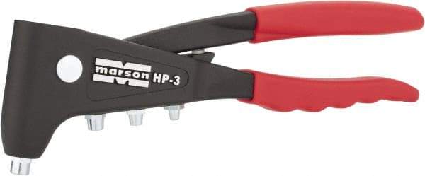 Marson - Right Angle Head Hand Riveter - 3/32 to 3/16" Rivet Capacity, 10" OAL - Benchmark Tooling