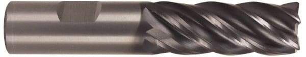 Kennametal - 3/4", 1-1/2" LOC, 3/4" Shank Diam, 4" OAL, 5 Flute, Solid Carbide Square End Mill - Single End, AlTiN Finish, Spiral Flute, 38° Helix, Right Hand Cut, Right Hand Flute, Series UDDE - Benchmark Tooling