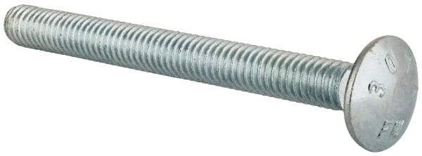 Value Collection - 5/16-18 UNC 3-1/4" Length Under Head, Standard Square Neck, Carriage Bolt - Grade 2 Steel, Zinc-Plated Finish - Benchmark Tooling