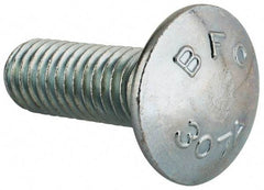 Value Collection - 7/16-14 UNC 1-1/4" Length Under Head, Standard Square Neck, Carriage Bolt - Grade 2 Steel, Zinc-Plated Finish - Benchmark Tooling