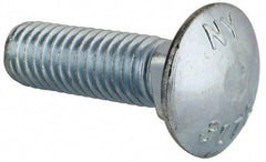 Value Collection - 7/16-14 UNC 1-1/2" Length Under Head, Standard Square Neck, Carriage Bolt - Grade 2 Steel, Zinc-Plated Finish - Benchmark Tooling