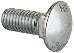 Value Collection - 1/2-13 UNC 1-1/4" Length Under Head, Standard Square Neck, Carriage Bolt - Grade 2 Steel, Zinc-Plated Finish - Benchmark Tooling