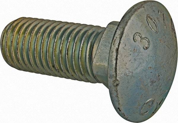 Value Collection - 3/4-10 UNC 2" Length Under Head, Standard Square Neck, Carriage Bolt - Grade 2 Steel, Zinc-Plated Finish - Benchmark Tooling