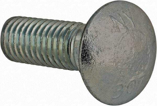 Value Collection - 3/4-10 UNC 2-1/2" Length Under Head, Standard Square Neck, Carriage Bolt - Grade 2 Steel, Zinc-Plated Finish - Benchmark Tooling