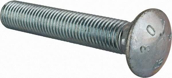 Value Collection - 3/4-10 UNC 4-1/2" Length Under Head, Standard Square Neck, Carriage Bolt - Grade 2 Steel, Zinc-Plated Finish - Benchmark Tooling