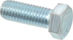 Made in North America - 1/2-13 UNC, 1-3/8" Length Under Head Hex Head Cap Screw - Fully Threaded, Grade 5 Steel, Zinc-Plated Finish, 3/4" Hex - Benchmark Tooling