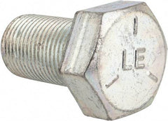 Made in North America - 7/8-14 UNF, 1-1/2" Length Under Head Hex Head Cap Screw - Fully Threaded, Grade 5 Steel, Zinc-Plated Finish, 1-5/16" Hex - Benchmark Tooling