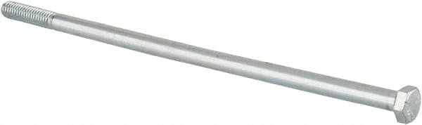 Made in USA - 5/16-18 UNC, 8" Length Under Head Hex Head Cap Screw - Partially Threaded, Grade 5 Alloy Steel, Zinc-Plated Finish, 1/2" Hex - Benchmark Tooling