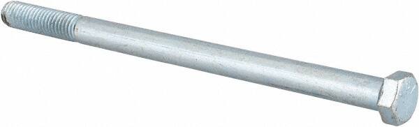 Made in USA - 7/16-14 UNC, 7" Length Under Head Hex Head Cap Screw - Partially Threaded, Grade 5 Alloy Steel, Zinc-Plated Finish, 5/8" Hex - Benchmark Tooling