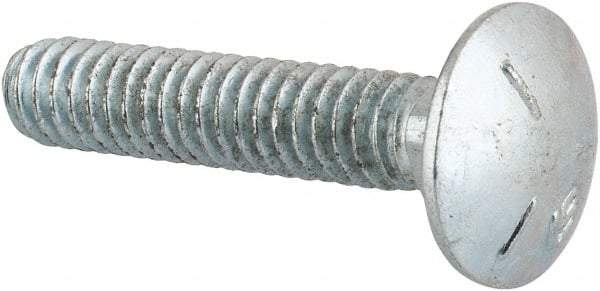 Value Collection - 1/4-20 UNC 1-1/4" Length Under Head, Standard Square Neck, Carriage Bolt - Grade 5 Steel, Zinc-Plated Finish - Benchmark Tooling