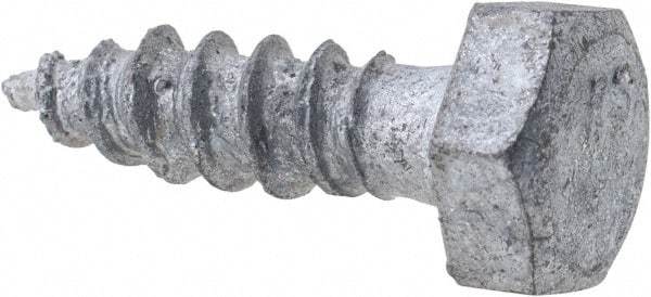 Value Collection - 1/4" Screw, 1" Length Under Head, Steel, Hex Head Lag Screw - Hot Dipped Galvanized, Grade 2 - Benchmark Tooling