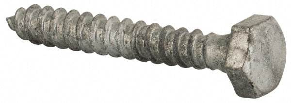 Value Collection - 1/4" Screw, 1-3/4" Length Under Head, Steel, Hex Head Lag Screw - Hot Dipped Galvanized, Grade 2 - Benchmark Tooling