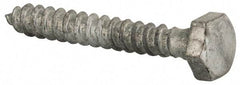 Value Collection - 1/4" Screw, 1-3/4" Length Under Head, Steel, Hex Head Lag Screw - Hot Dipped Galvanized, Grade 2 - Benchmark Tooling