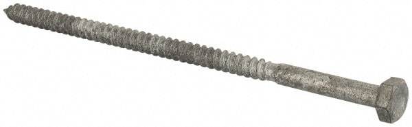 Value Collection - 1/4" Screw, 5-1/2" Length Under Head, Steel, Hex Head Lag Screw - Hot Dipped Galvanized, Grade 2 - Benchmark Tooling