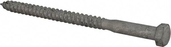 Value Collection - 3/8" Screw, 5-1/2" Length Under Head, Steel, Hex Head Lag Screw - Hot Dipped Galvanized, Grade 2 - Benchmark Tooling