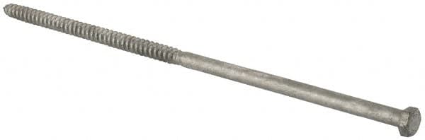 Value Collection - 3/8" Screw, 12" Length Under Head, Steel, Hex Head Lag Screw - Hot Dipped Galvanized, Grade 2 - Benchmark Tooling