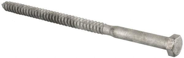 Value Collection - 1/2" Screw, 9" Length Under Head, Steel, Hex Head Lag Screw - Hot Dipped Galvanized, Grade 2 - Benchmark Tooling