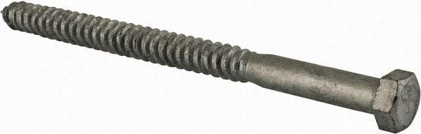 Value Collection - 5/8" Screw, 9" Length Under Head, Steel, Hex Head Lag Screw - Hot Dipped Galvanized, Grade 2 - Benchmark Tooling