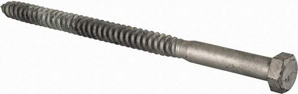 Value Collection - 5/8" Screw, 10" Length Under Head, Steel, Hex Head Lag Screw - Hot Dipped Galvanized, Grade 2 - Benchmark Tooling