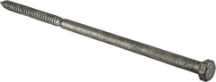 Value Collection - 5/8" Screw, 16" Length Under Head, Steel, Hex Head Lag Screw - Hot Dipped Galvanized, Grade 2 - Benchmark Tooling