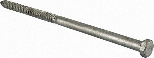 Value Collection - 5/8" Screw, 18" Length Under Head, Steel, Hex Head Lag Screw - Hot Dipped Galvanized, Grade 2 - Benchmark Tooling