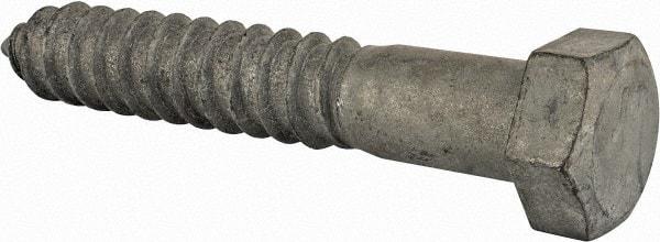 Value Collection - 3/4" Screw, 4-1/2" Length Under Head, Steel, Hex Head Lag Screw - Hot Dipped Galvanized, Grade 2 - Benchmark Tooling