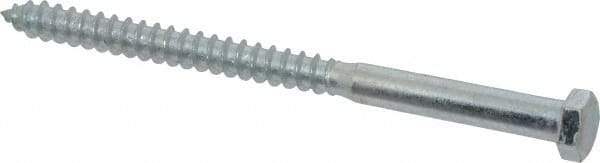 Value Collection - 3/8" Screw, 5-1/2" Length Under Head, Steel, Hex Head Lag Screw - Zinc Plated, Grade 2 - Benchmark Tooling