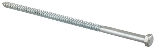 Value Collection - 3/8" Screw, 10" Length Under Head, Steel, Hex Head Lag Screw - Zinc Plated, Grade 2 - Benchmark Tooling