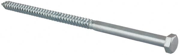Value Collection - 1/2" Screw, 10" Length Under Head, Steel, Hex Head Lag Screw - Zinc Plated, Grade 2 - Benchmark Tooling