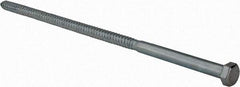 Value Collection - 1/2" Screw, 14" Length Under Head, Steel, Hex Head Lag Screw - Zinc Plated, Grade 2 - Benchmark Tooling