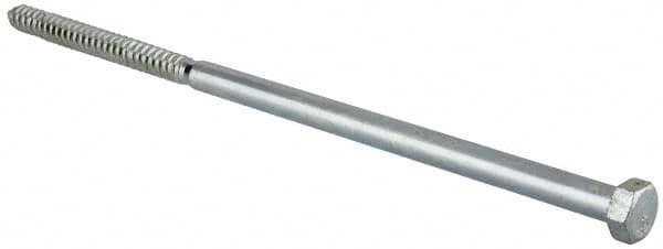 Value Collection - 5/8" Screw, 16" Length Under Head, Steel, Hex Head Lag Screw - Zinc Plated, Grade 2 - Benchmark Tooling