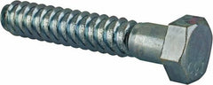 Value Collection - 3/4" Screw, 4-1/2" Length Under Head, Steel, Hex Head Lag Screw - Zinc Plated, Grade 2 - Benchmark Tooling