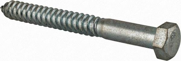 Value Collection - 3/4" Screw, 7" Length Under Head, Steel, Hex Head Lag Screw - Zinc Plated, Grade 2 - Benchmark Tooling