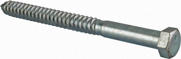 Value Collection - 3/4" Screw, 9" Length Under Head, Steel, Hex Head Lag Screw - Zinc Plated, Grade 2 - Benchmark Tooling