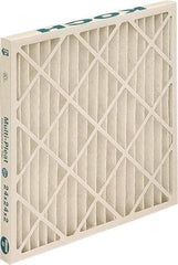 Made in USA - 16" Noml Height x 20" Noml Width x 4" Noml Depth, 80 to 85% Capture Efficiency, Wire-Backed Pleated Air Filter - MERV 13, Synthetic, Integrated Beverage Board Frame, 500 Max FPM, 1,111 CFM, For Any Unit - Benchmark Tooling