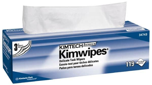 Kimtech - Dry Clean Room/Lab/Critical Task Wipes - Pop-Up, 11-3/4" x 11-3/4" Sheet Size, White - Benchmark Tooling