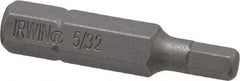 Irwin - 5/32" Hex Screwdriver Bit - 1/4" Drive, 1-1/4" OAL - Benchmark Tooling