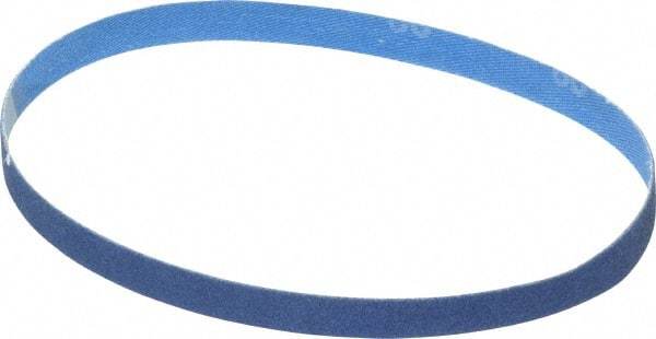 Norton - 1/2" Wide x 18" OAL, 80 Grit, Zirconia Alumina Abrasive Belt - Zirconia Alumina, Medium, Coated, X Weighted Cloth Backing, Series R823 - Benchmark Tooling