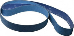 Norton - 2" Wide x 132" OAL, 40 Grit, Zirconia Alumina Abrasive Belt - Zirconia Alumina, Coarse, Coated, Y Weighted Cloth Backing, Series R824 - Benchmark Tooling