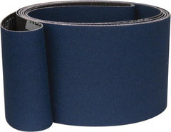 Norton - 3" Wide x 132" OAL, 120 Grit, Zirconia Alumina Abrasive Belt - Zirconia Alumina, Fine, Coated, X Weighted Cloth Backing, Series R823 - Benchmark Tooling