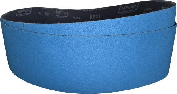 Norton - 6" Wide x 48" OAL, 40 Grit, Zirconia Alumina Abrasive Belt - Zirconia Alumina, Coarse, Coated, Y Weighted Cloth Backing, Dry, Series R821 - Benchmark Tooling