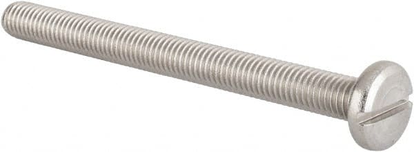 Value Collection - M8x1.25 Metric Coarse, 90mm Length Under Head Slotted Drive Machine Screw - Pan Head, Grade 18-8 & A2 Stainless Steel, Uncoated, Without Washer - Benchmark Tooling