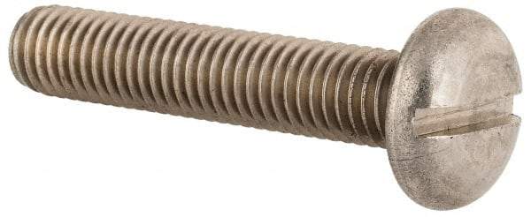 Value Collection - M10x1.50, 50mm Length Under Head Slotted Drive Machine Screw - Pan Head, Grade 18-8 & A2 Stainless Steel, Uncoated, Without Washer - Benchmark Tooling
